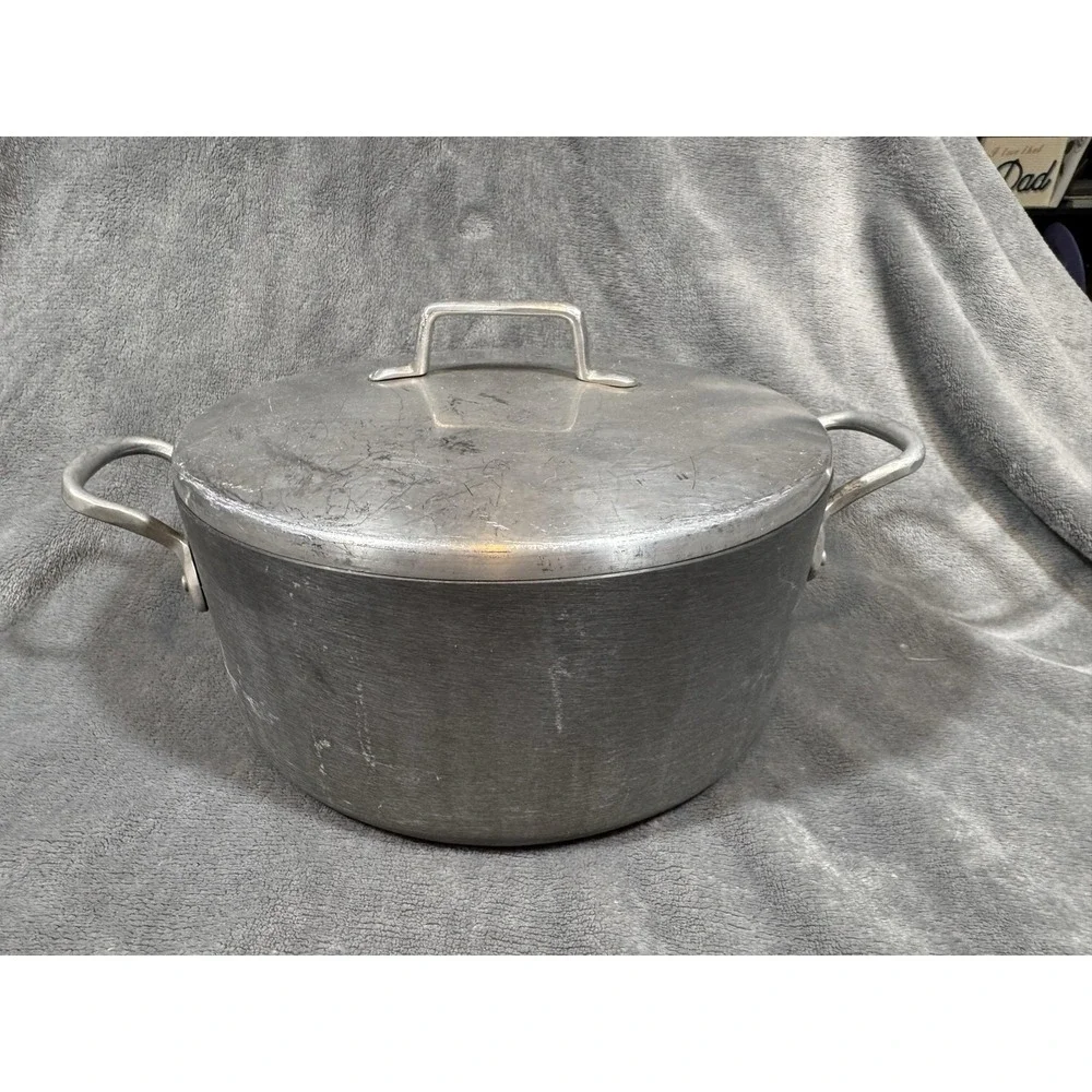 Magnalite Professional 524F 5QT Stockpot 10in Frying Pan Lid Set USA Aluminum